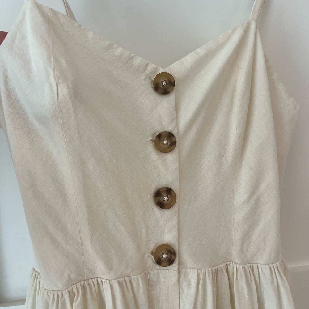 Cooperative Ivory Button-Front Spaghetti Strap Midi Dress - Picture 5 of 9